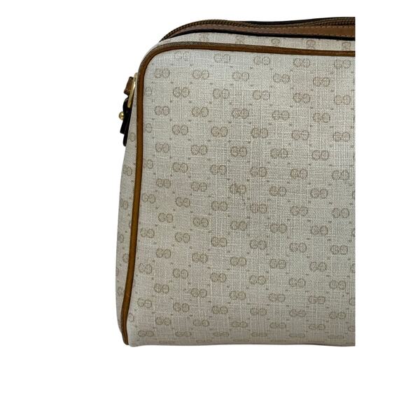 Gucci Vintage 1970s GG Monogram Crossbody Bag – White and Brown leather - Picture 2 of 16